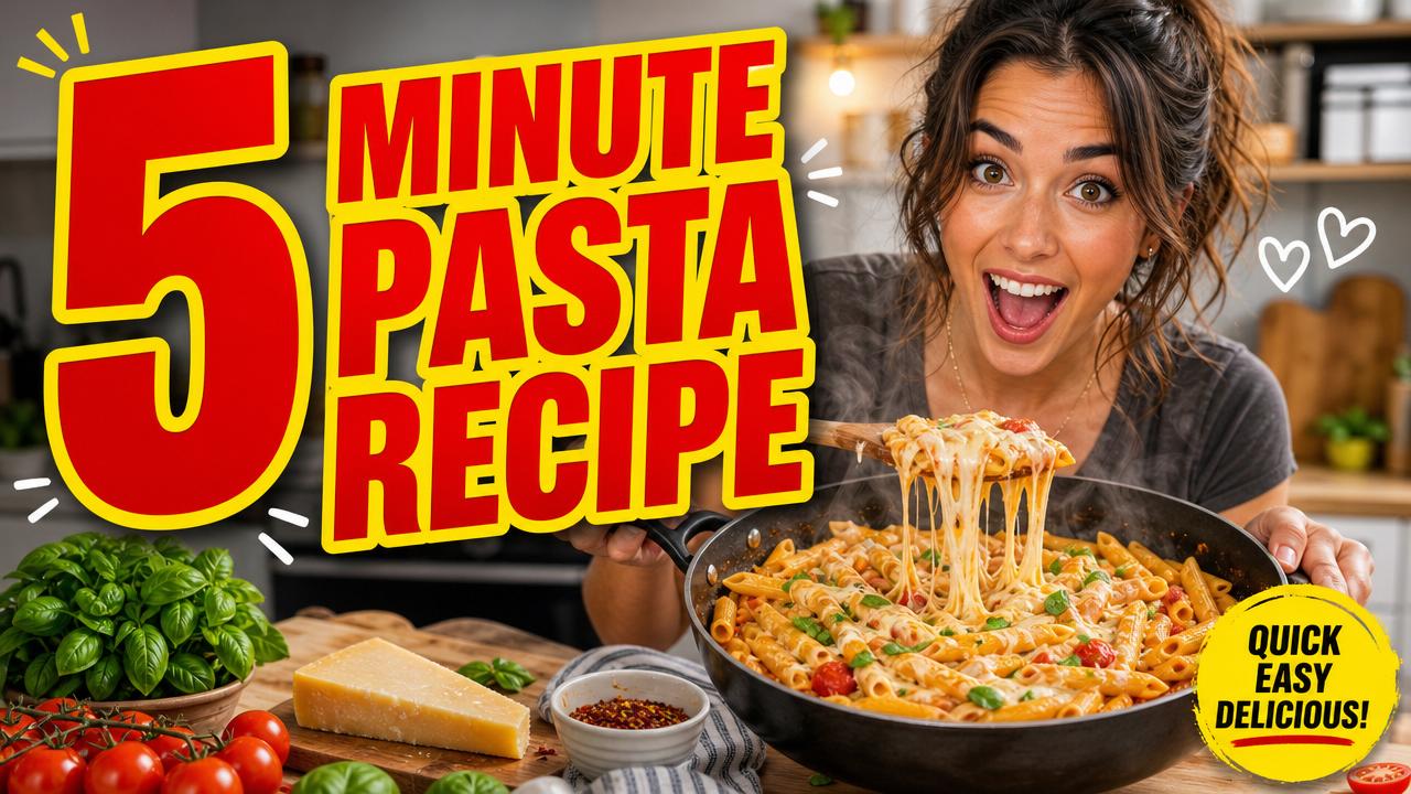Cooking thumbnail idea — 5 Minute Pasta Recipe